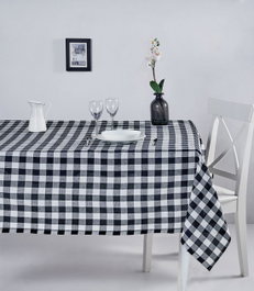 Hermia Kareli 160 Mantel a Cuadros Blanco y Negro
